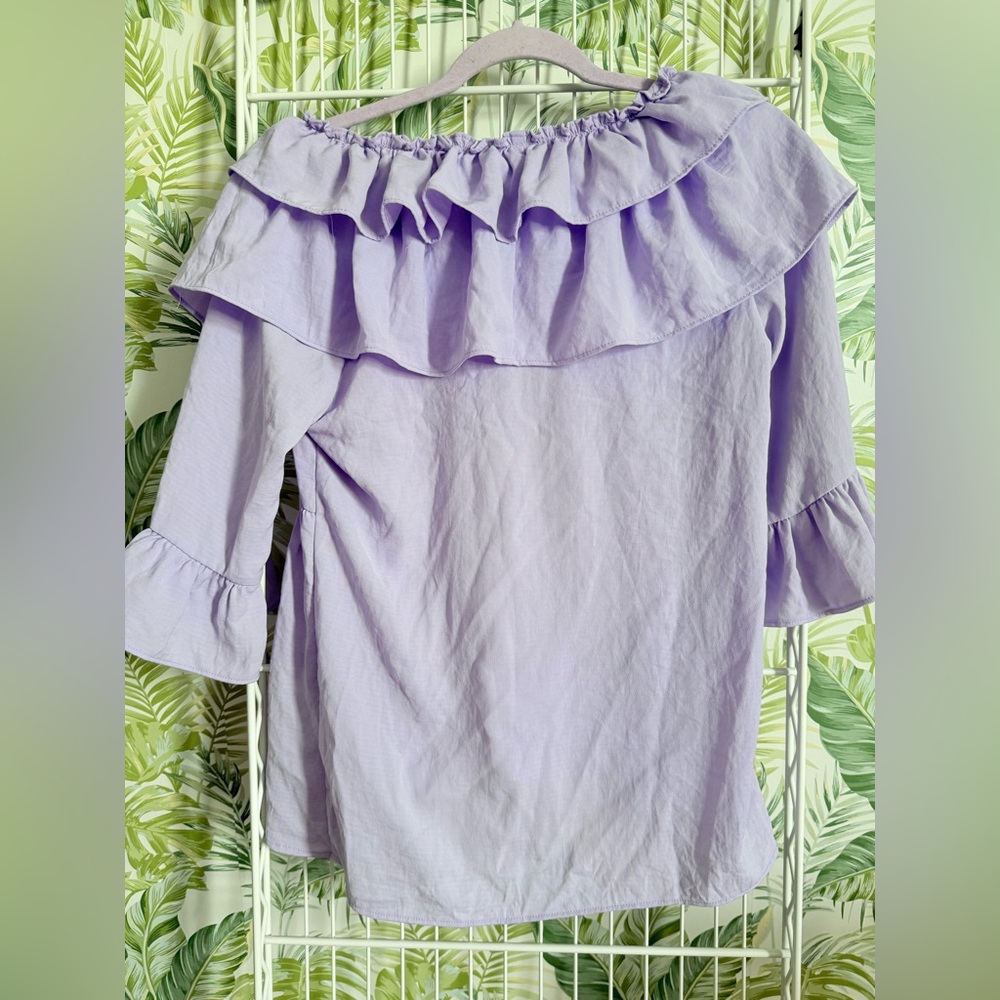 Lavender Ruffled Women's Top - Picture 6 of 7